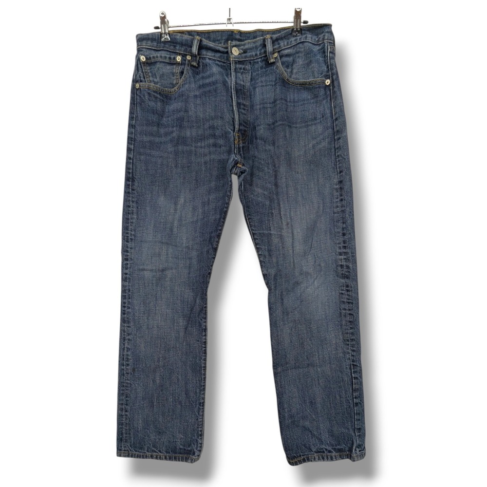 Levis 501 Original Fit Mens Blue Denim‎ Straight Leg Button Fly Jeans 36x30